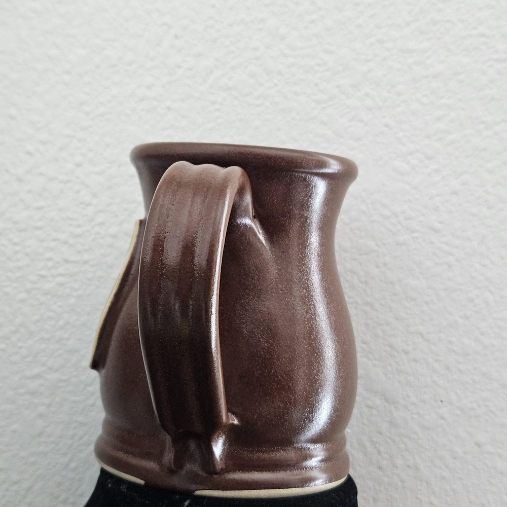 Wide bottom mug woodlands pottery made in the USA brown coffee cup - Picture 2 of 8